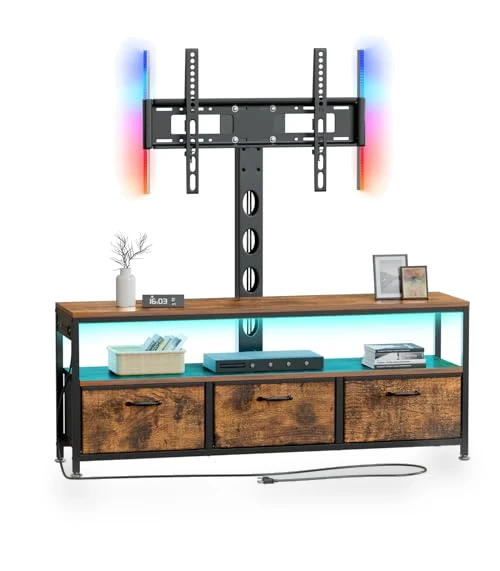 TV Stand with Mount and Power Outlet — Stands, JUSTOGO