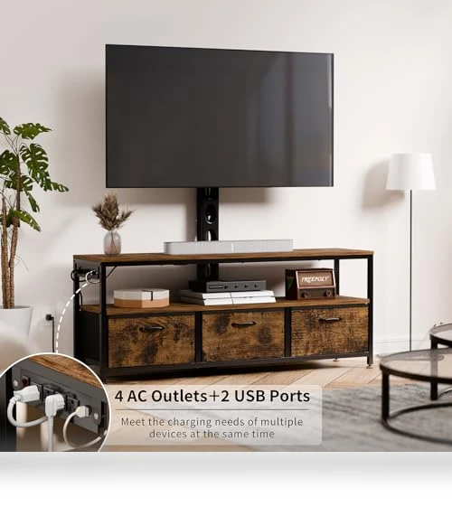 TV Stand with Mount and Power Outlet — Stands, JUSTOGO