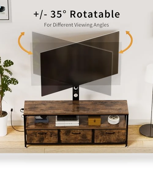 TV Stand with Mount and Power Outlet — Stands, JUSTOGO