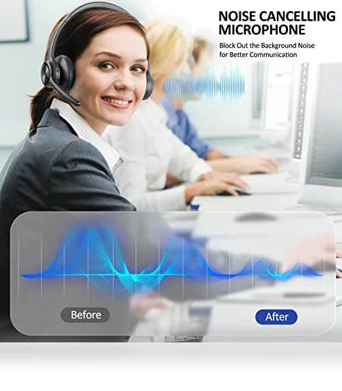 Wireless Headphones with Noise Cancelling Microphone — In-Ear Headphones, EKVANBEL