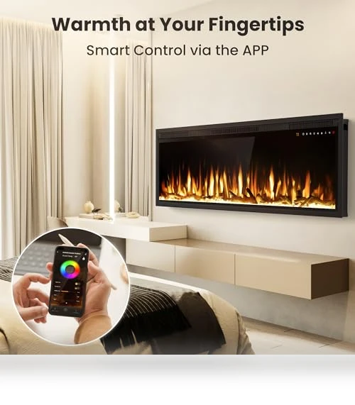 WiFi-Enabled Electric Fireplace Heater — Electric Heating Solutions, Alpaca
