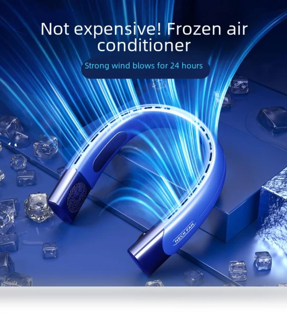 High Power Wind Portable Hanging Neck Fan with Digital Display — Portable Cooling Solutions, AI Supermarket