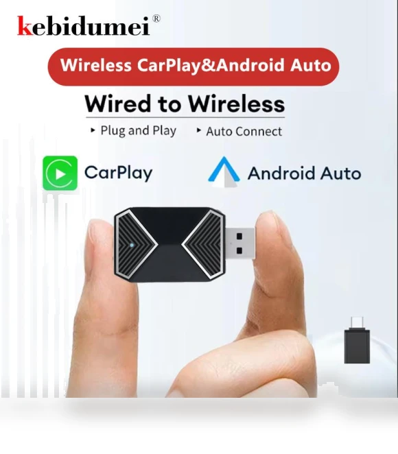 2 in 1 Wireless CarPlay & Android Auto Smart AI Box Adapter Dongle — Car Essentials, A Auto Parts Mall