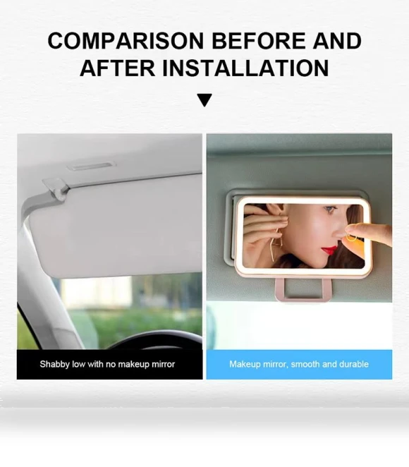LED Touch Screen Sun Visor Makeup Mirror — Interior Mirrors, A Auto Parts Mall