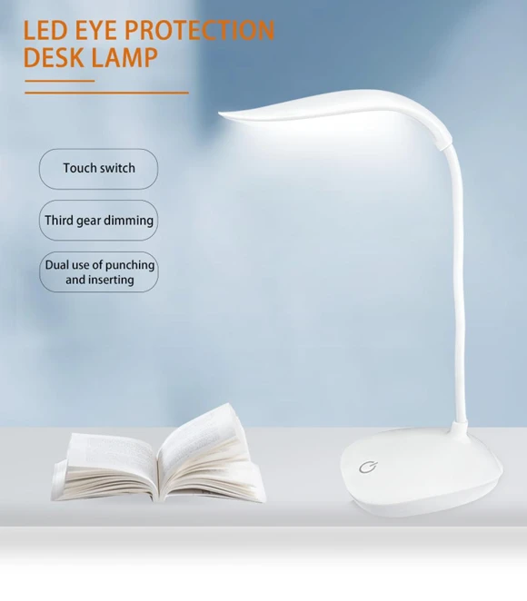 Rotating LED Desk Lamp with Touch Button — Study & Desk Lighting, Homedepot