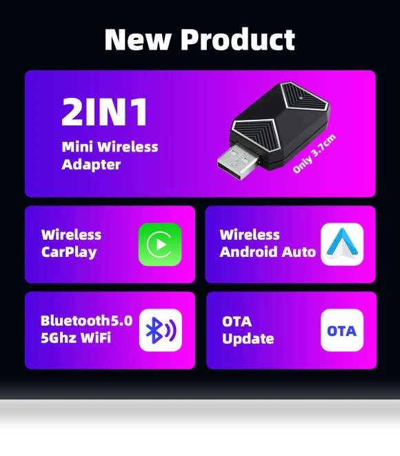 Wireless CarPlay Android Auto AI Box Adapter — Car Accessories & Gadgets, Auto Home Solutions