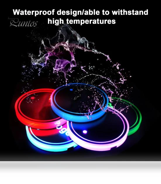 Rechargeable LED Car Cup Holder Lights — Courtesy Lamp, Car life