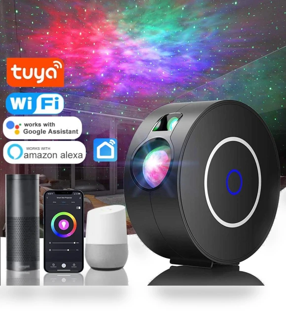 Smart Aurora Galaxy Star Projector Night Light — Night Lights, Lntelligent Living Hall