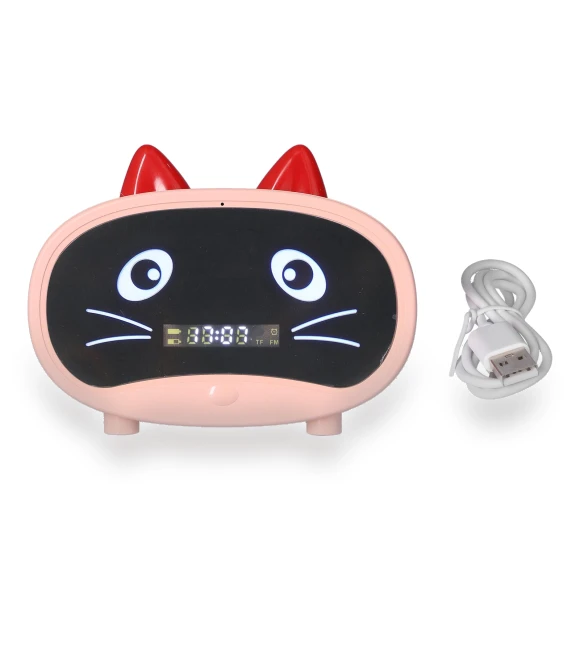 Mini Cartoon Speaker with Cat Ears Design — Alarm, Tooarts