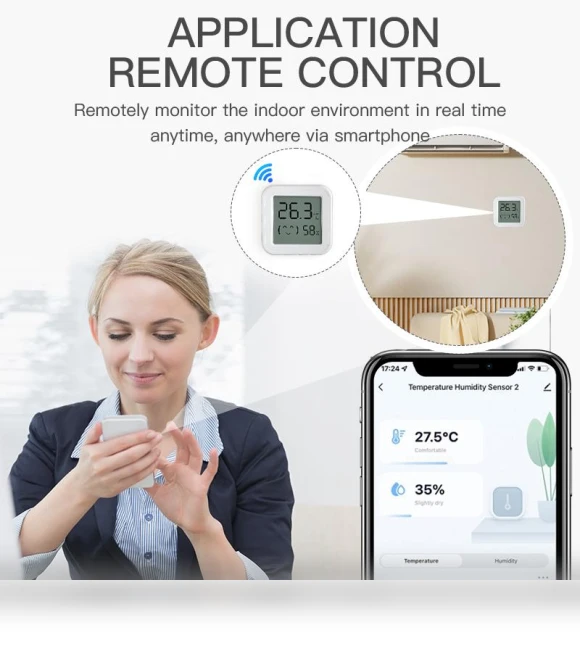 Mini LCD Smart Temperature and Humidity Sensor — Home Climate Control, Home Textile Home Decoration