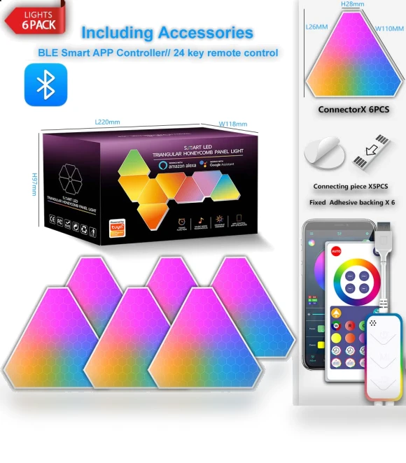 LED Triangular Quantum Lamp RGB Wall Light — Night Lights, Auto Accessories Home