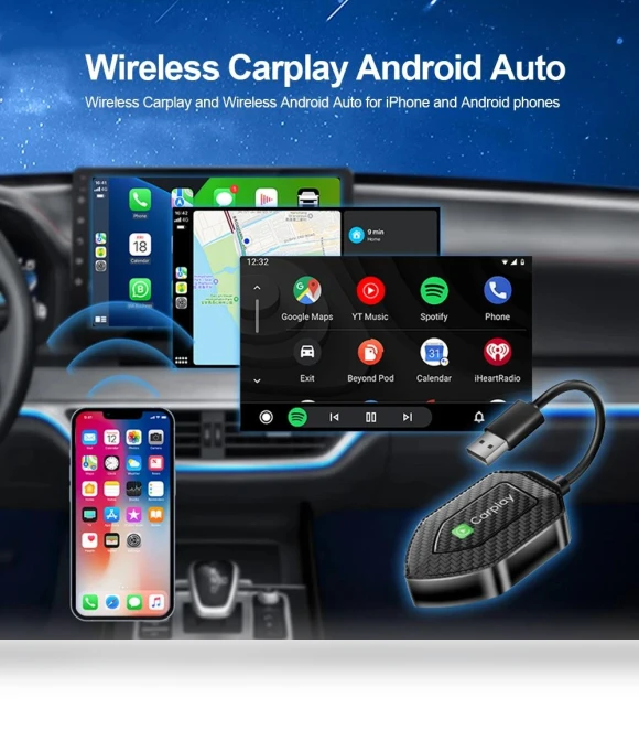 Wireless CarPlay Android Auto Adapter Smart Mini Box — Navigation & GPS Accessories, Auto Launcher