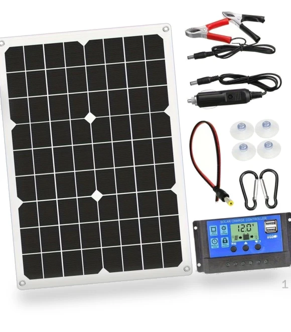 Portable Solar Panel Kit with Charge Controller — Solar & Wind Power, Fashion Jelewery
