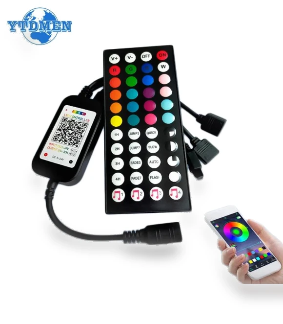 RGB LED 44-Key Controller with Bluetooth Smart Control — Remote Controls, Super Star Mall