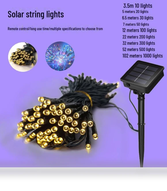 Waterproof Outdoor Solar LED Christmas Lights — Lighted Displays, AI Supermarket