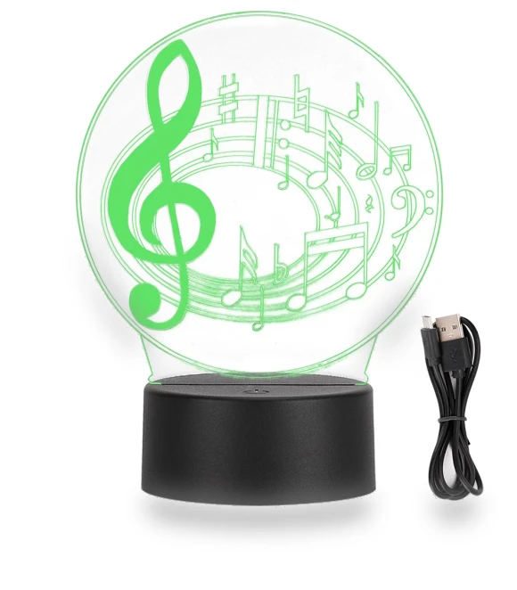 3D Music Notes LED USB Touch Night Light — Night Lights, Zeblaze
