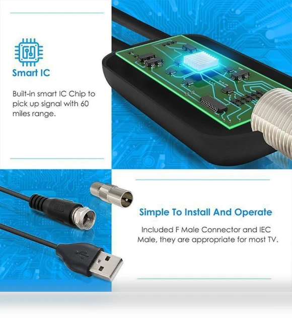 4K Digital TV Antenna with Amplifier — Antennas, Russet Clouds