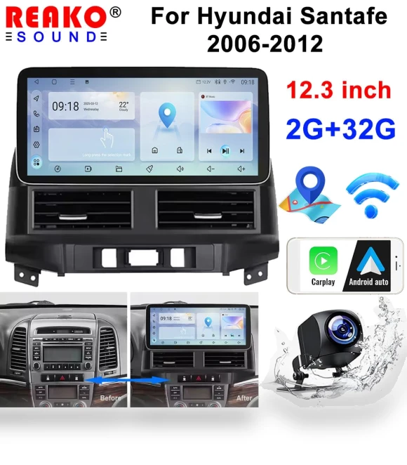 12.3-inch Touchscreen Wireless Carplay — Stereo Receivers, Reakosound