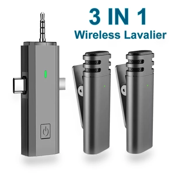 3-in-1 Wireless Lavalier Microphone — Wireless Systems, Meiteai-All