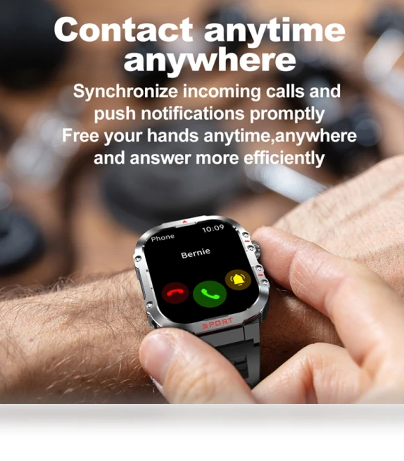 2.01 inch Screen Silicone Strap Smart Watch — Smartwatches
