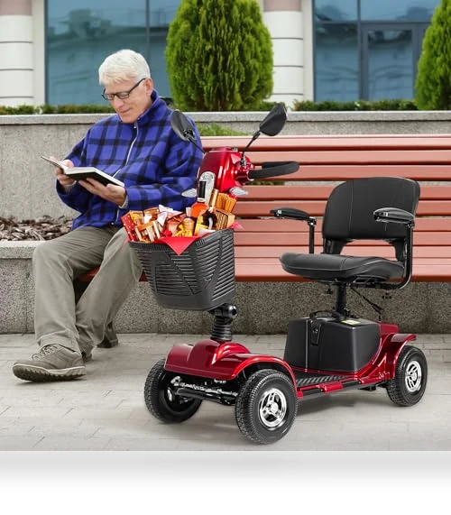4 Wheel Mobility Scooter with Lights & Rearview Mirror — Electric Self-Balancing Scooters, VERPAL