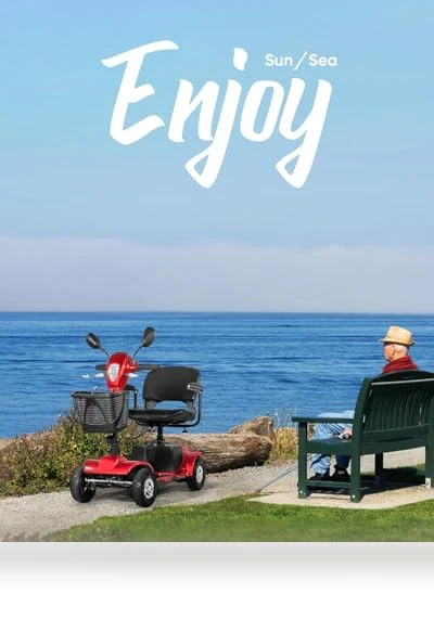4 Wheel Mobility Scooter with Lights & Rearview Mirror — Electric Self-Balancing Scooters, VERPAL
