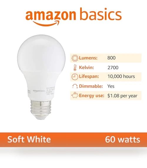 A19 LED Light Bulbs — LED, Amazon Basics