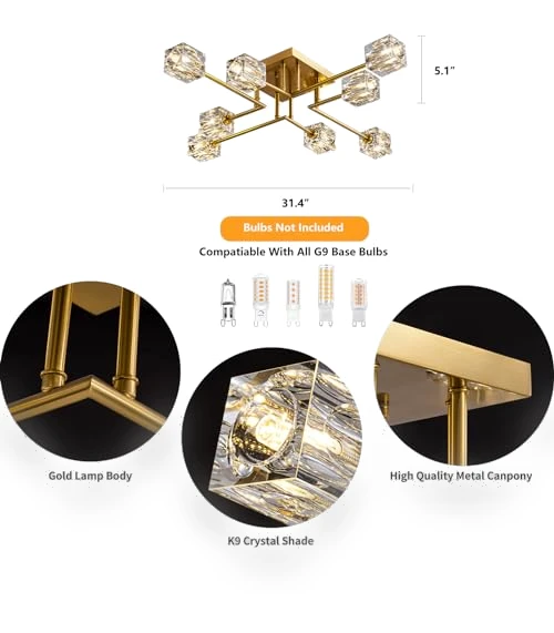 Crystal Ceiling Light — Chandeliers, OKES