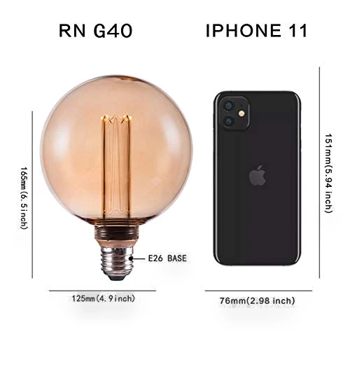 Decorative Round LED Light Bulb — Incandescent, Harwez