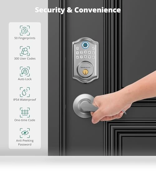 Keyless Entry Door Lock with Handle — Padlocks & Hasps, AkaGear