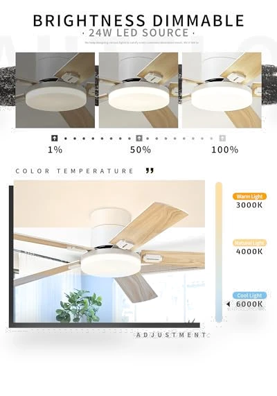 Low Profile Ceiling Fan with Light and Remote — Ceiling Fan Lighting Solutions, AUTELO