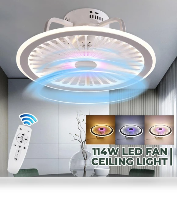 Modern LED Ceiling Fan with Light App and Remote Control — Ceiling Fan Lighting Solutions, Ideal World