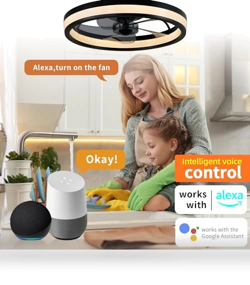 Smart Bladeless Ceiling Fan With Light — Ceiling Fan Wall Controls, YeetFerret