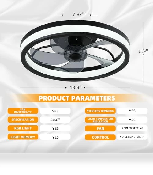 Smart Bladeless Ceiling Fan With Light — Ceiling Fan Wall Controls, YeetFerret