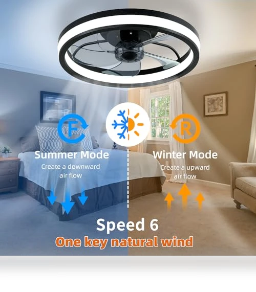 Smart Bladeless Ceiling Fan With Light — Ceiling Fan Wall Controls, YeetFerret