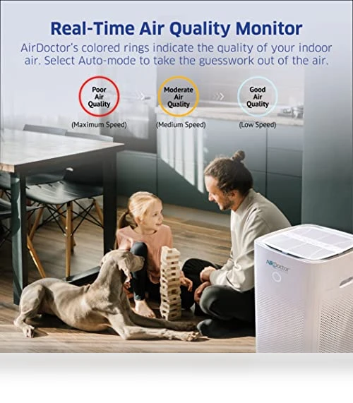 SMART HEPA Air Purifier for Extra Large Spaces & Open Concepts — Activated Carbon Air Purifiers, AirDoctor