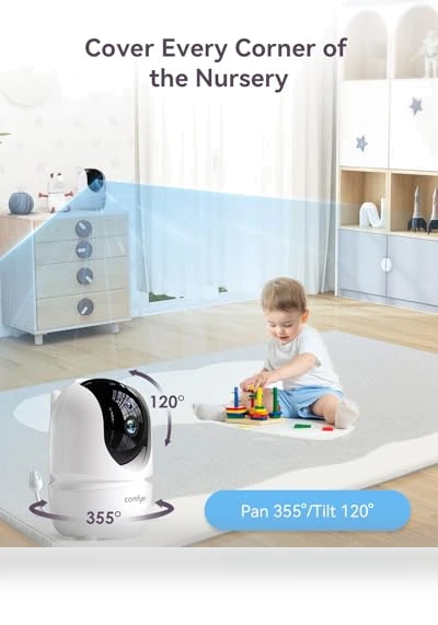 Split-Screen Baby Monitor with 2 Cameras — Baby Monitors, Comfyer