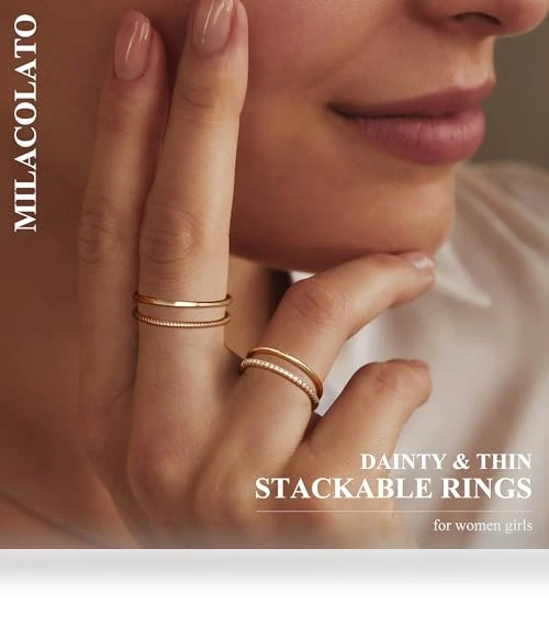Thin Stackable Rings for Women — Stacking, MILACOLATO