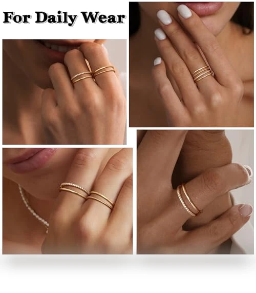 Thin Stackable Rings for Women — Stacking, MILACOLATO