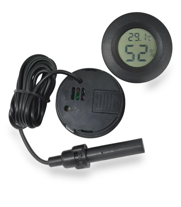 Mini LCD Round Embedded Digital Thermometer and Hygrometer with Probe Detection Module — Thermometers, TOP-MALL-001