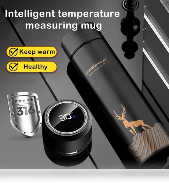 Smart Thermos Water Bottle with LED Temperature Display — Thermoses, Darling Women Boutique