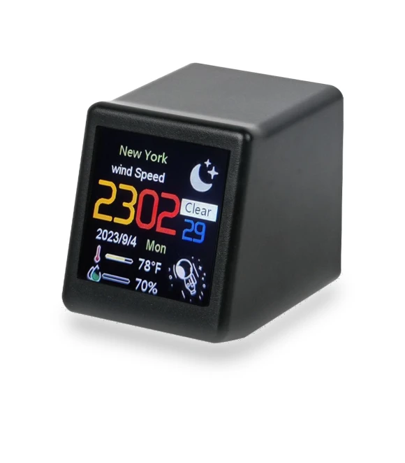 Smart Weather Station Crystal Cube with Holographic Digital Clock — Clocks, TOP-MALL-001