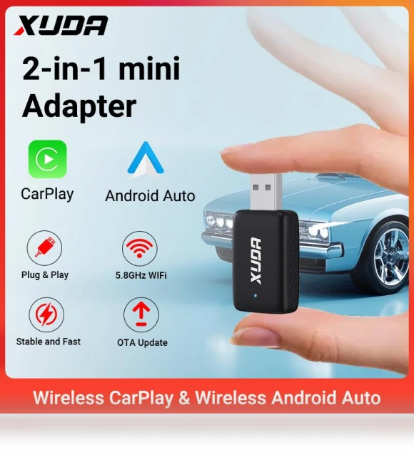 Wireless Carplay and Android Auto 2in1 Smart Mini Box — Car Accessories & Gadgets, ZoomSpark