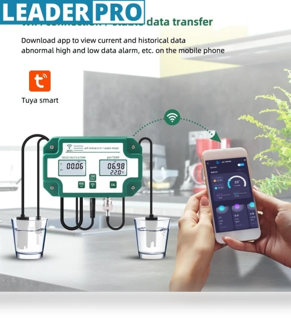 6-in-1 Multifunctional Digital Water Quality Tester — Hydrometers, Crown Global