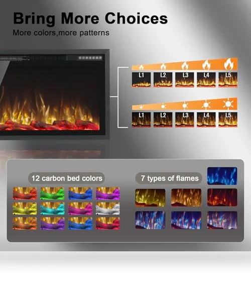Electric Fireplace Ultra Narrow Frame & Wide Screen — Electric Heating Solutions, PRETZI