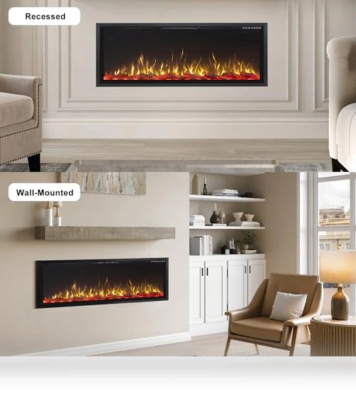 Electric Fireplace Ultra Narrow Frame & Wide Screen — Electric Heating Solutions, PRETZI