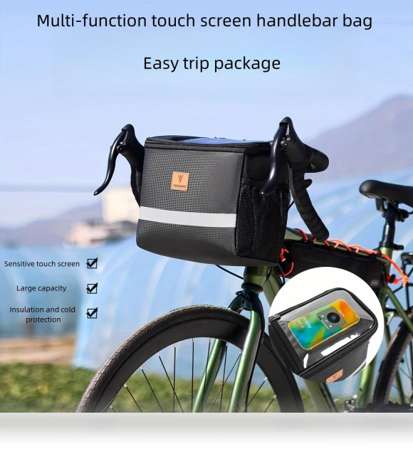 Handlebar Thermos Bag with Touch Screen — Handlebar Bags, COOLKE