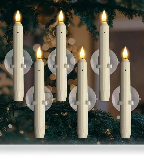 LED Flameless Taper Candle Window Candle Light with Sensor — Flameless, Blackcurrant