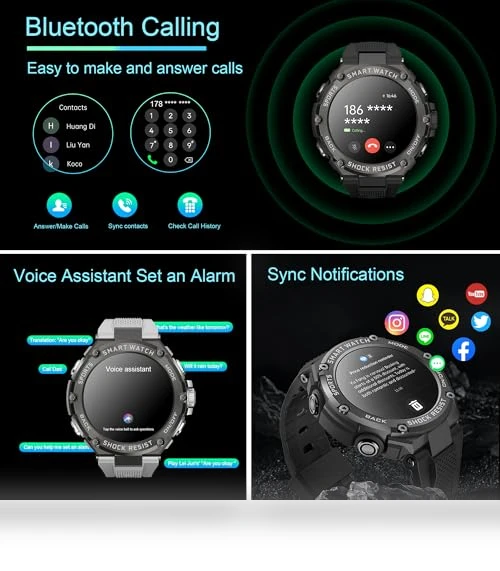 Military Bluetooth Calling Smartwatch — Wearable Accessories, Luzeyo
