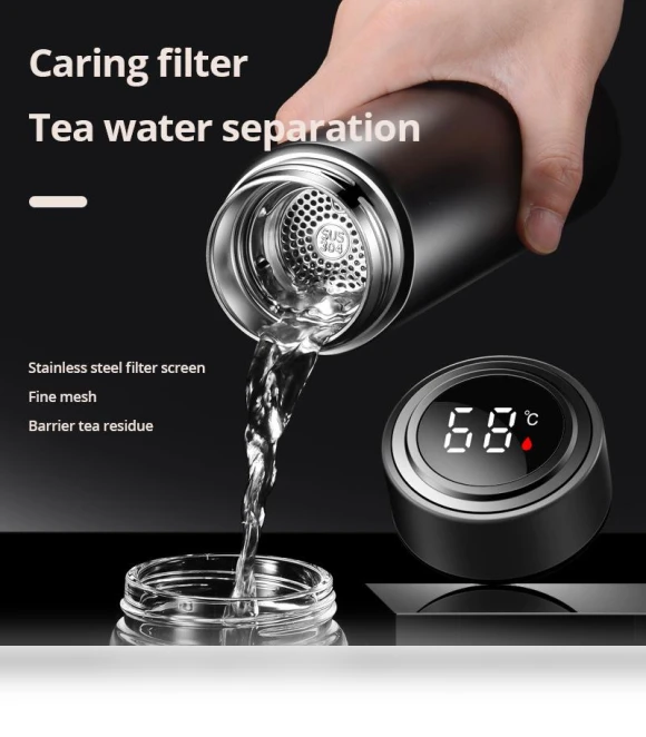 Smart Insulated Stainless Steel Cup with LED Temperature Display — Beverage Warmers, Stone Home